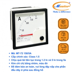 Đồng Hồ Đo Ampe MT-72 150/5A Master