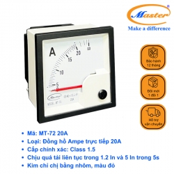 Đồng Hồ Đo Ampe Trực Tiếp MT-72 20A Master