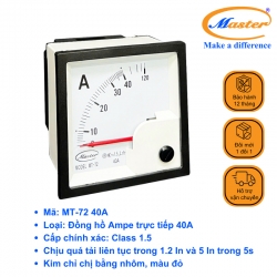 Đồng Hồ Đo Ampe Trực Tiếp MT-72 40A Master