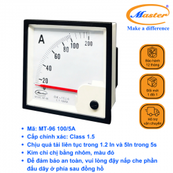 Đồng Hồ Đo Ampe MT-96 100/5A Master