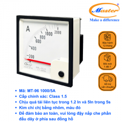 Đồng Hồ Đo Ampe MT-96 1000/5A Master