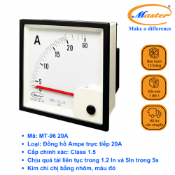Đồng Hồ Đo Ampe Trực Tiếp MT-96 20A Master