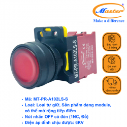 Nút Nhấn OFF Có Đèn Màu Đỏ Master - Loại Tự Giữ