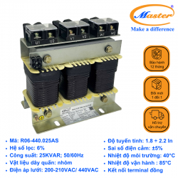Cuộn Kháng 6% Cho Tụ Bù 3P 25KVAR 440VAC Master