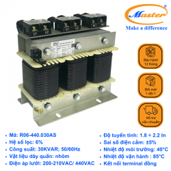 Cuộn Kháng 6% Cho Tụ Bù 3P 30KVAR 440VAC Master